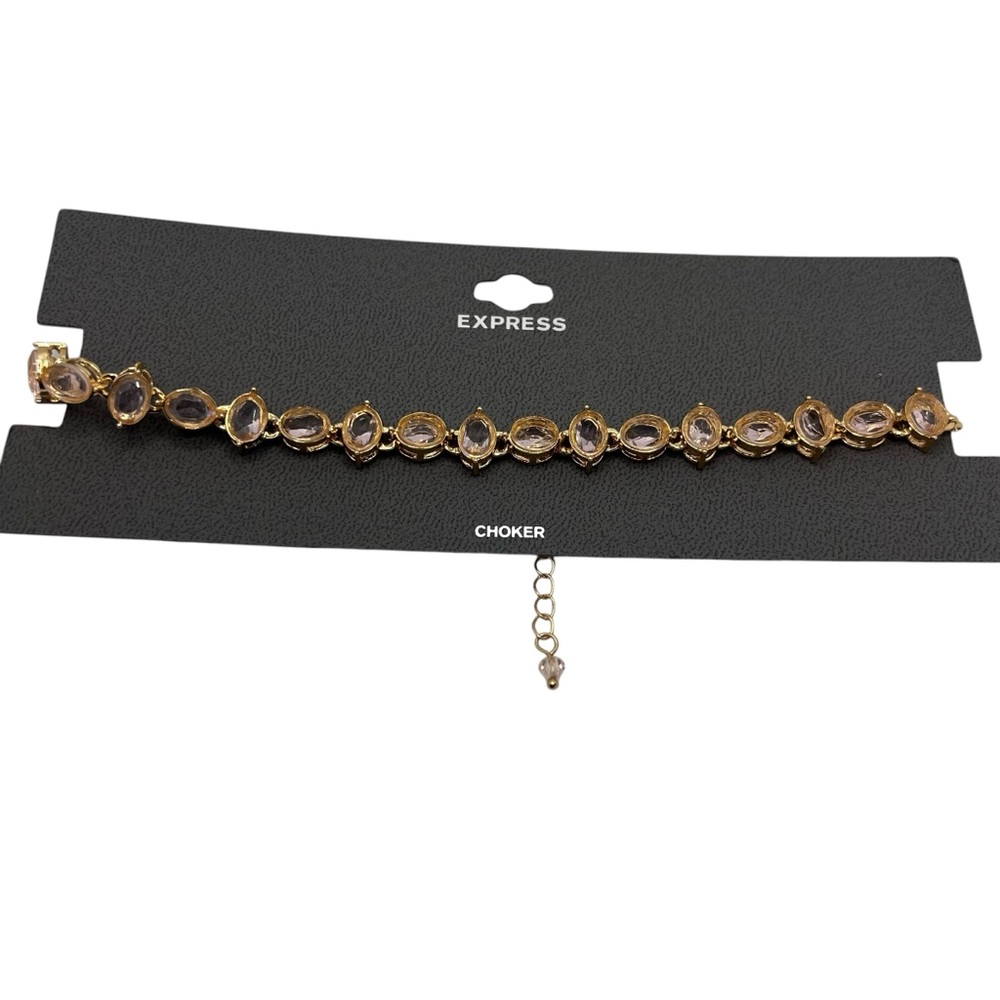 Express NWT - Women’s Gold Toned Pink Choker Necklace